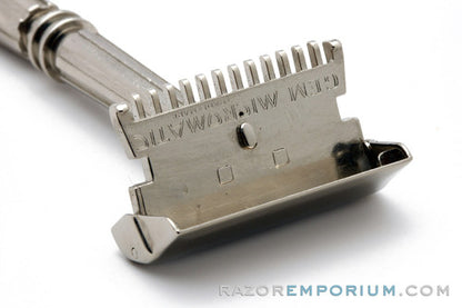 1930s Gem Micromatic T.T.O. Single Edge Safety Razor Factory Nickel Revamp