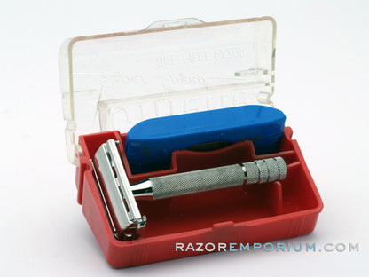 1940's Super Speed Double Edge Safety Razor w/ Red Case & Bladebank