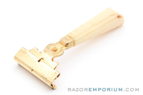 1950's Eversharp Schick Gold and Cream Injector Safety Razor
