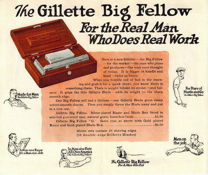 1920's Gillette Big Fellow Double Edge Safety Razor Set | Made To Order