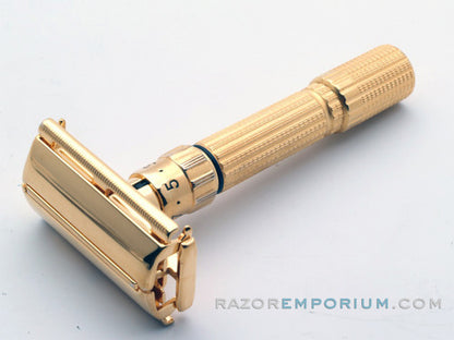1958 D3 Gillette  Executive Fatboy Adjustable Safety Razor | 24K Gold Revamp