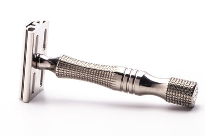 Titanium Handle Razor Timeless Razor | Titanium .68mm Baseplate with Crown Design Handle | P ...