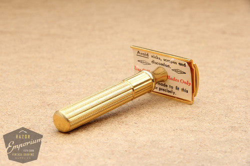 Gillette 1940's Gold Tech Razor in Original Tweed  Box - New Old Stock