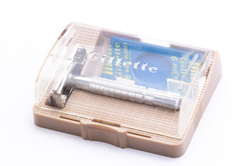 1954 Gillette Flare Tip Regular Super Speed DE  Safety Razor Set