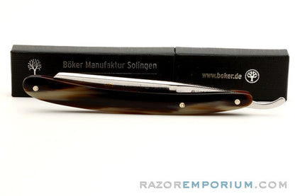5/8" Boker Rasiermesser Original King Cutter Synthetic Horn Round Point Straight Razor