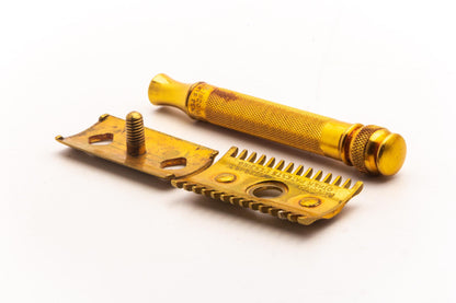 1930's Gillette Gold Goodwill Ball End Double Edge Safety Razor | Original Condition