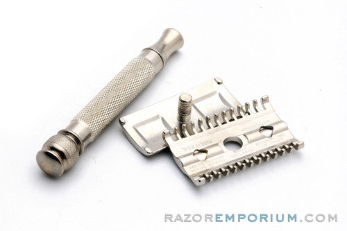 1930's Gillette Goodwill Long Comb Ball End Replica Handle with Revamped Head Double Edge Safety Razor