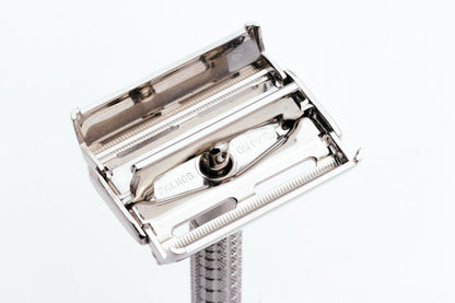 1955 Gillette Flare Tip Super Speed DE Safety Razor Factory Nickel Revamp