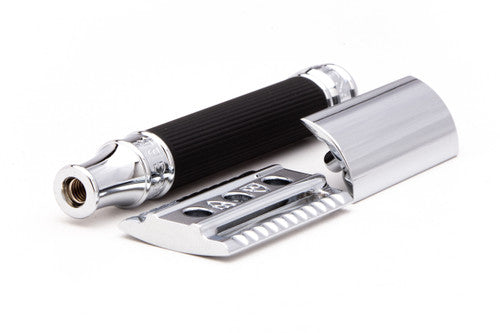Edwin Jagger DE86RC-14BL Black Rubber Coated Handle Chrome Plated Safety Razor #4