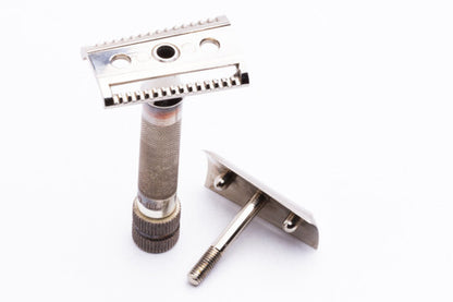 1940's Pomco Diagonal Slant & Straight DE Safety Razor