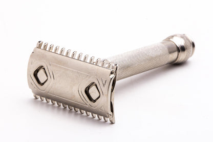 1930's Gillette Goodwill Ball End Replica Handle Double Edge Safety Razor | Factory Nickel Revamp