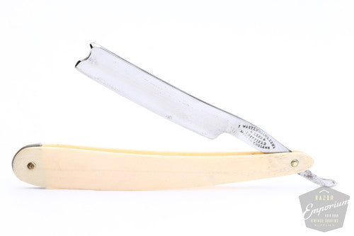 9/16" J Wostenholm & Sons Ebro Straight Razor | Bone Scales - Wedge - Barber's Notch | Sheffield, England