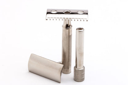 1907 Gillette Single Ring Double Edge Safety Razor Set in Case With Blade Bank and Advertisment