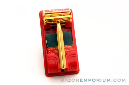 Valet Auto Strop Gold Razor Set w/ Box New Old Stock