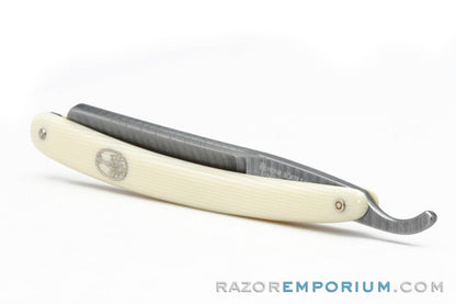 5/8" H. Boker 180 Layer Damascus Stainless Steel Straight Razor | Shave Ready