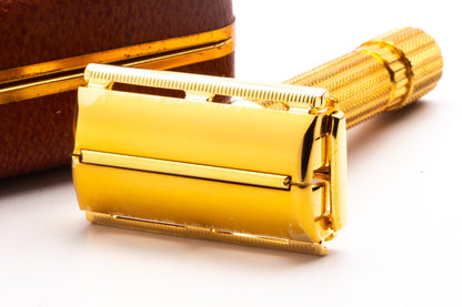 1940's Gillette Gold Aristocrat Double Edge Safety Razor Set | Original Condition