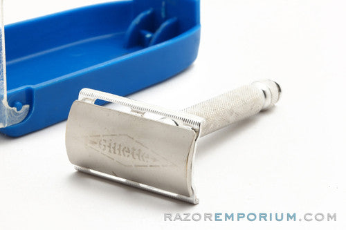 1960s Gillette Ball End Tech Double Edge Safety Razor Set  - Made in England