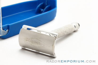 1960s Gillette Ball End Tech Double Edge Safety Razor Set  - Made in England