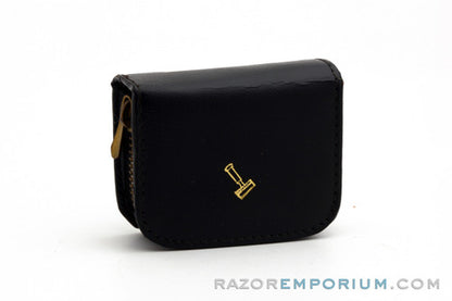1964 Gillette J2 Travel Tech Safety Razor Black Leather Case