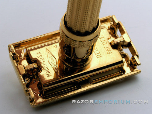 1966 L4 Gillette Slim Adjustable Safety Razor - 24K Gold Revamp