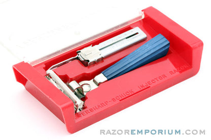 1950s Schick Injector Blue Safety Razor Set