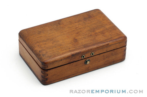 1920 Gillette Big Fellow DE Safety Razor Set in Wood Box - Factory Nickel