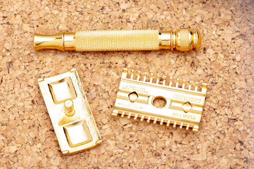 1930's Gillette Goodwill Ball End Double Edge Safety Razor | 24K Gold Revamp