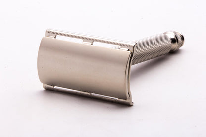 1959 E2 Gillette Ball End Tech DE Safety Razor | Factory Nickel Revamp