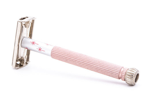 1965 Gillette K2 Pink Star Lady Gillette Double Edge Safety Razor