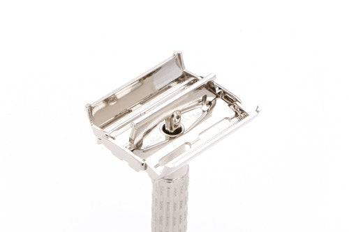 1957 C2 Gillette Red Tip Heavy Super Speed Safety Razor | Factory Nickel Revamp