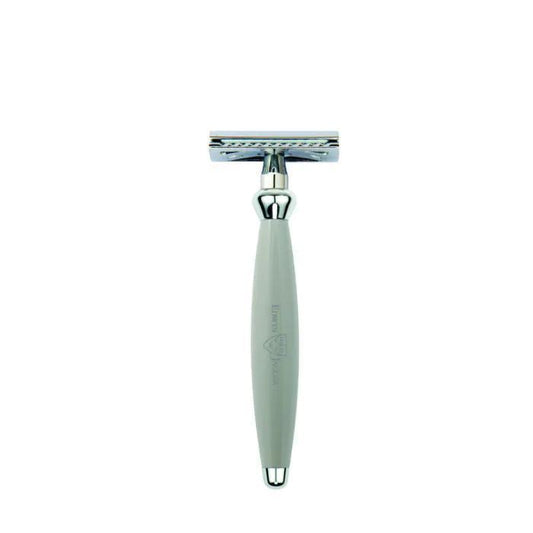 Edwin Jagger | Bulbous Grey DE Safety Razor + Free Feather Blades