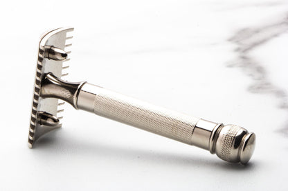 1920's Gillette Ball End Old Type DE Safety Razor Set | Factory Nickel Revamp