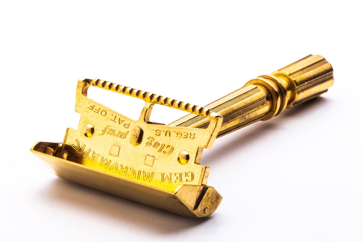 1930s Gem Gold Micromatic Single Edge Razor in Leather Case | Original Condition