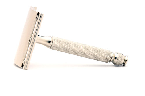 1940s WWII NEW Gillette Double Edge Ball End Safety Razor | Factory Nickel Revamp