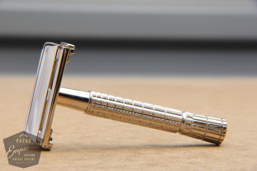 Gillette 1958 Flair Tip Super Speed Safety Razor D4 * Nickel REVAMPED
