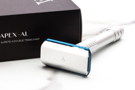 Aylsworth Razor | APEX-AL - Aircraft Silver Electric Blue with Modern Handle