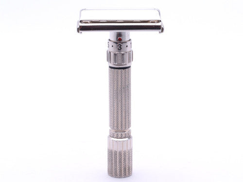 1958 D1 Gillette RED DOT Fatboy $1.95 Adjustable DE Safety Razor | Rhodium Revamp | RARE