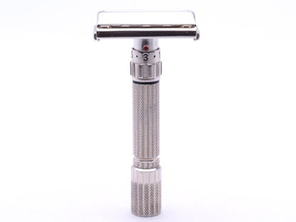 1958 D1 Gillette RED DOT Fatboy $1.95 Adjustable DE Safety Razor | Rhodium Revamp | RARE