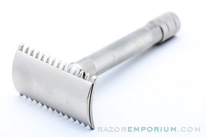 1916 Gillette Single Ring Old Type DE Safety Razor Satin Nickel Revamp