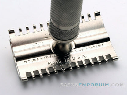 1930's Gillette NEW Short Comb Somerset Travel DE Safety Razor | Nickel Revamp