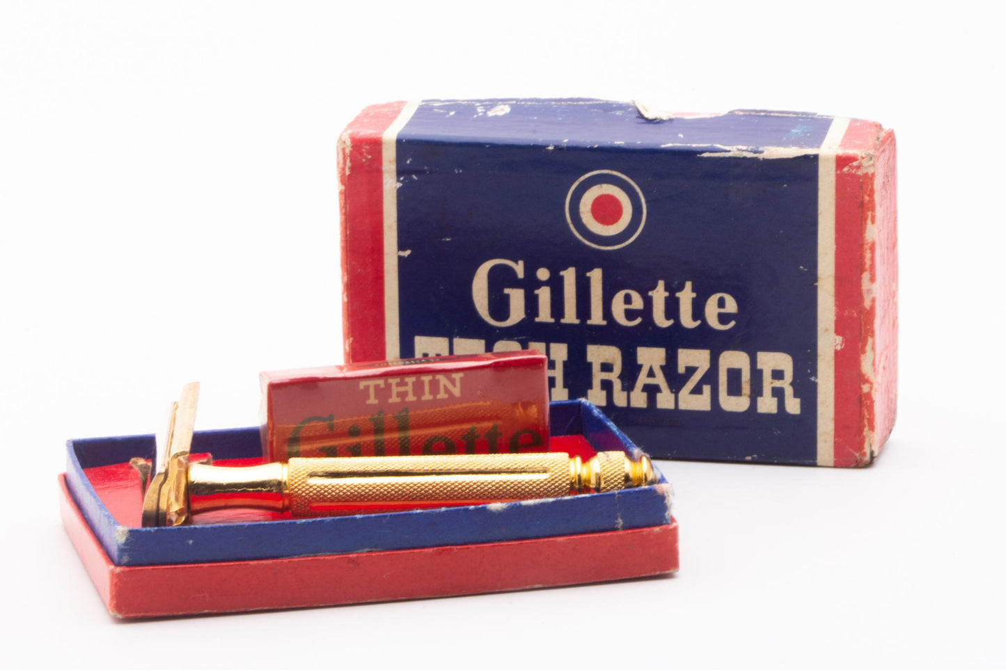 1939-47 Gillette Ball End Tech DE Safety Razor Set | Original Condition