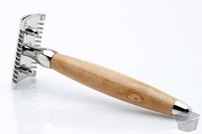 Joris DE Safety Razor | Olivewood Handle Palladium Plated
