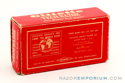 1957 Gillette Ball End Tech DE Razor in Red Box C2