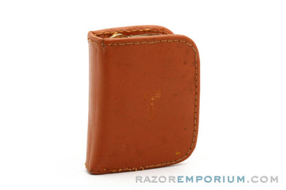 1965 Gillette Travel Tech Safety Razor Brown Leather Case K1