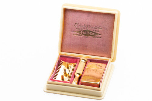 Copy of 1915 Gillette Milady Decollete DE Safety Razor in White Case