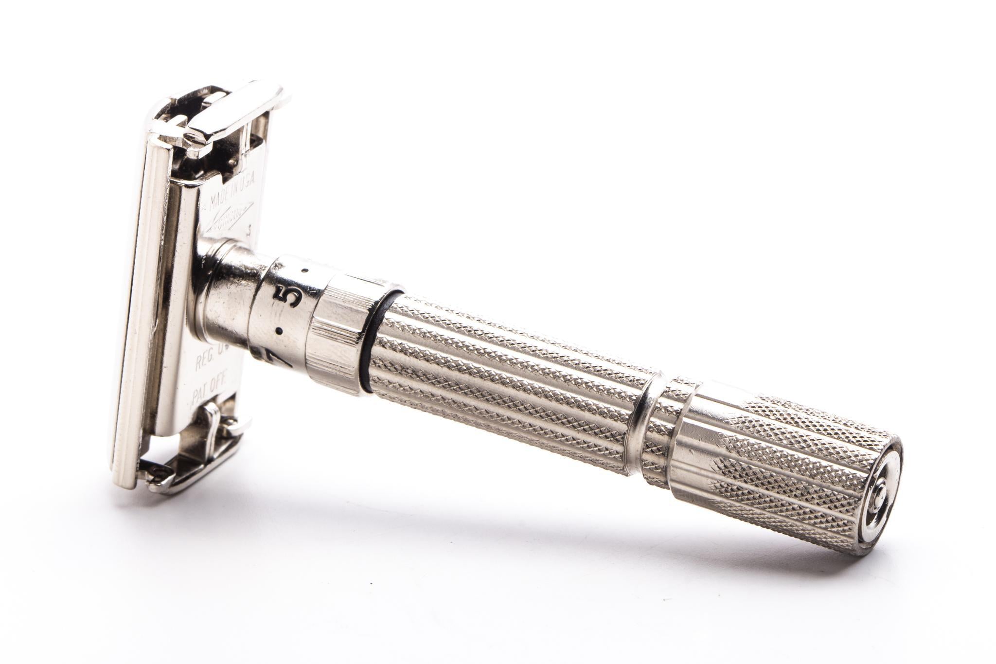 1960 F3 Gillette Fatboy Adjustable Double Edge Safety Razor