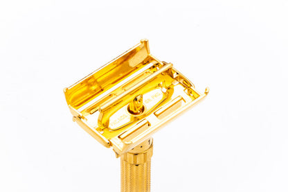 1959 E4 Gillette TTO Fatboy Adjustable Double Edge Safety Razor | 24K Gold Revamp