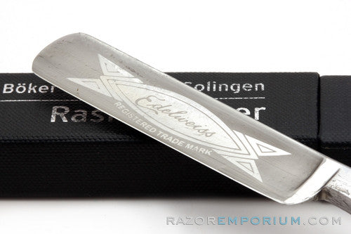5/8" H. Boker Edelweiss Hollow Ground Round Point Straight Razor