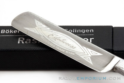 5/8" H. Boker Edelweiss Hollow Ground Round Point Straight Razor