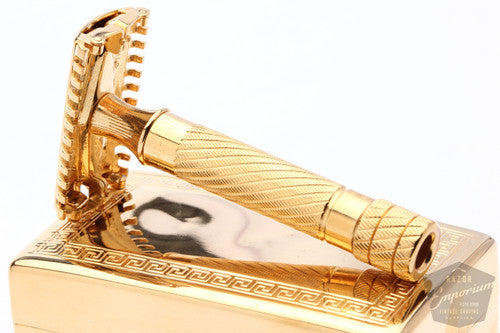 Gillette 1930s Aristocrat Bulldog Open Comb | 24K Gold Revamp
